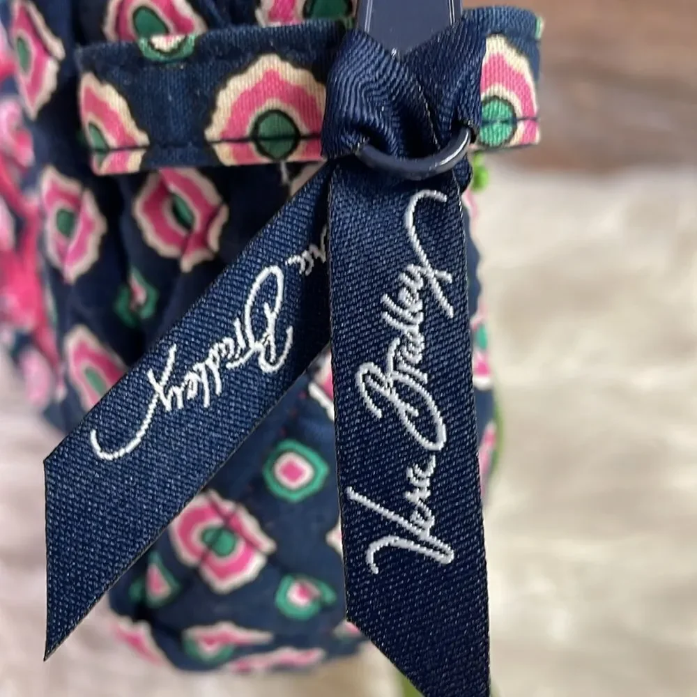 Vera Bradley Large Cosmetic Petal Dots Bag, Blue, Pink and Teal